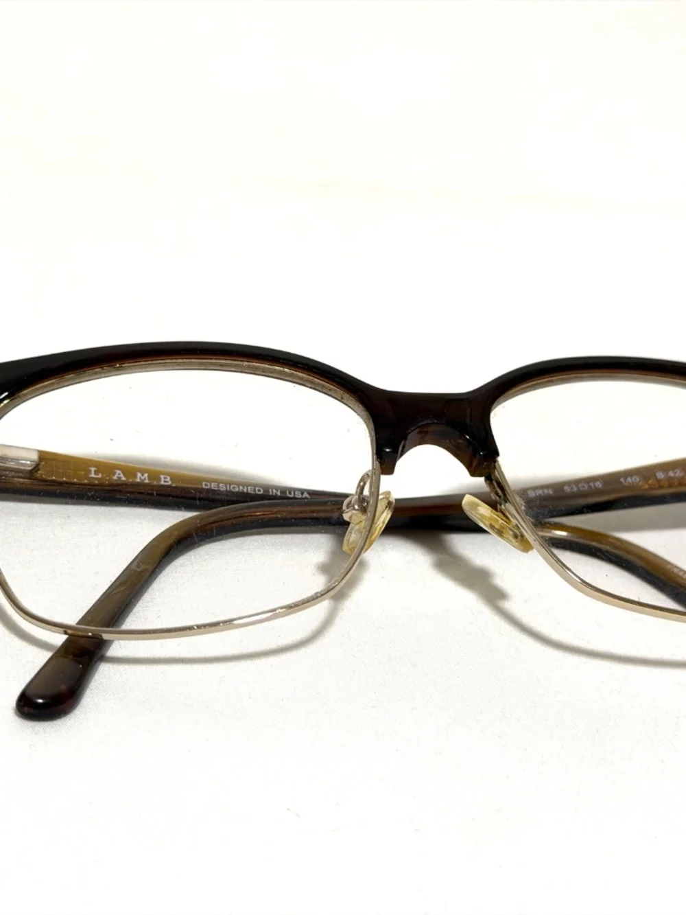 L.A.M.B. LAMB Eyeglasses Square Frames LA019 Color BRN 53/16 140 B:42